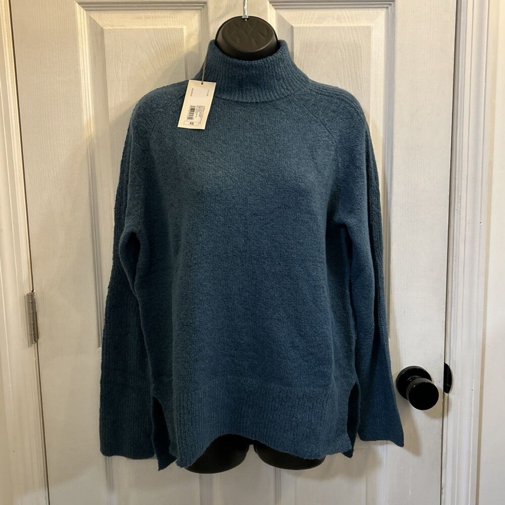 A New Day XS Blue Teal Mock Neck Sweater NWT Long Sleeve Knit Pullover
